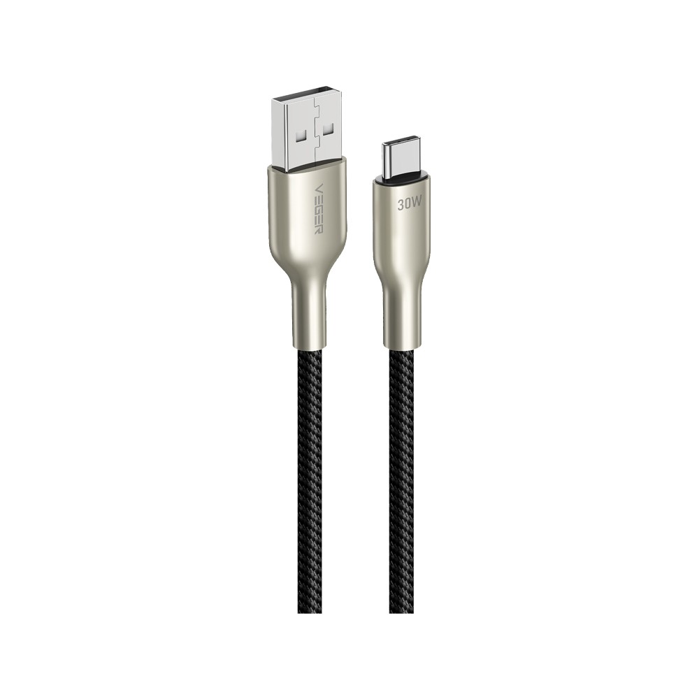 สายชาร์จ VEGER USB-A to USB-C Cable DATA 1.2M Black (V-AC05)