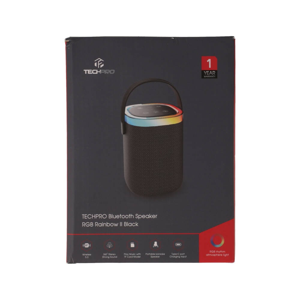 ลำโพงบลูทูธ TECHPRO RGB Rainbow II Black