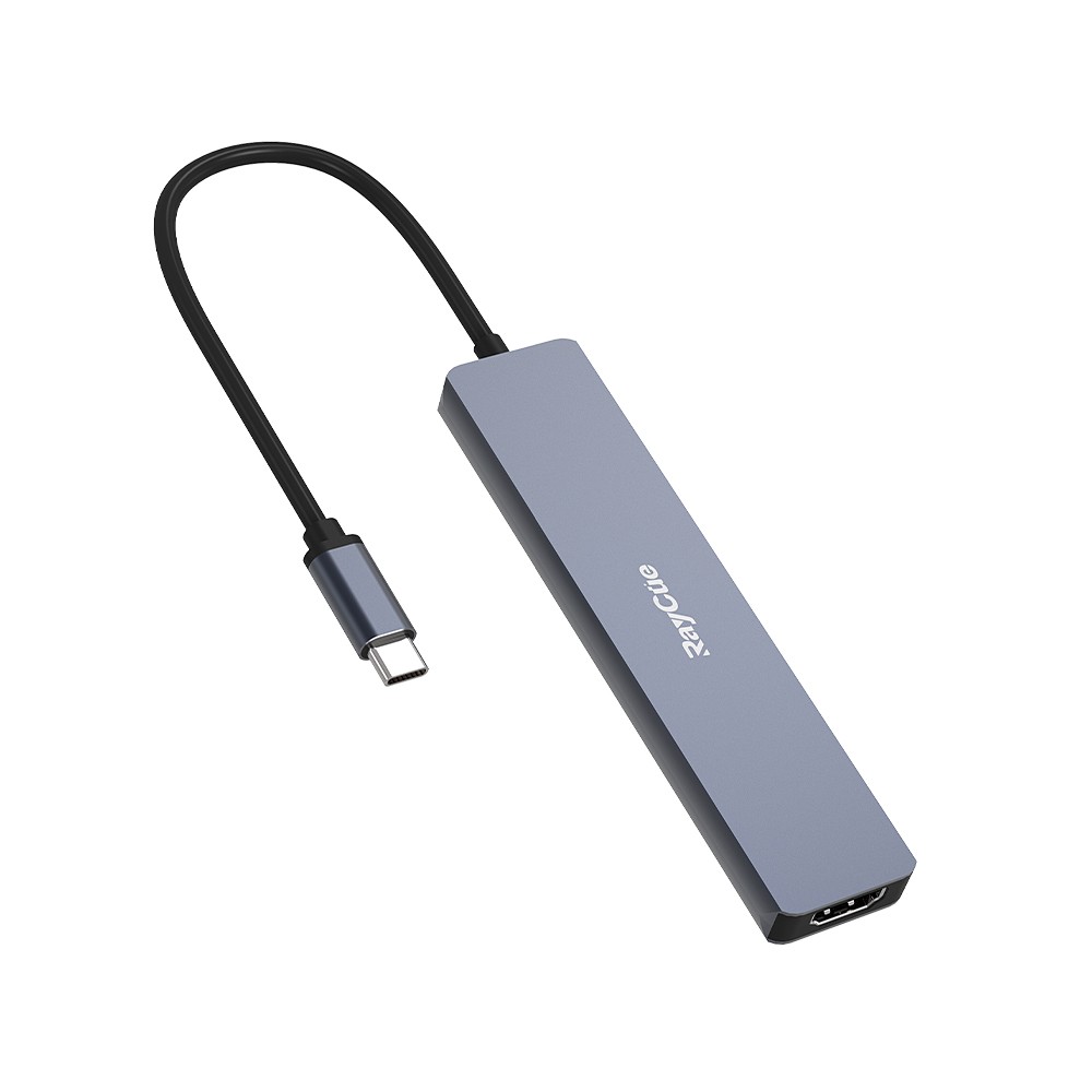 Raycue 7-in-1 USB Type-C To HDMI,USB-A,USB-C,SD card,TF card (HB371) Silver