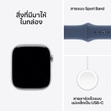 Apple Watch Series 10 GPS 46mm Silver Aluminium Case with Denim Sport Band - M/L