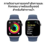 Apple Watch Series 10 GPS + Cellular 46mm Silver Aluminium Case with Denim Sport Band - S/M