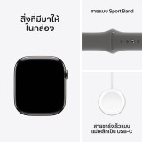 Apple Watch Series 10 GPS + Cellular 46mm Natural Titanium Case with Stone Gray Sport Band - S/M