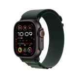 Apple Watch Ultra 2 GPS + Cellular 49mm Black Titanium Case with Dark Green Alpine Loop - Medium (2024)