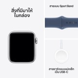 Apple Watch SE GPS 40mm Silver Aluminium Case with Denim Sport Band - M/L