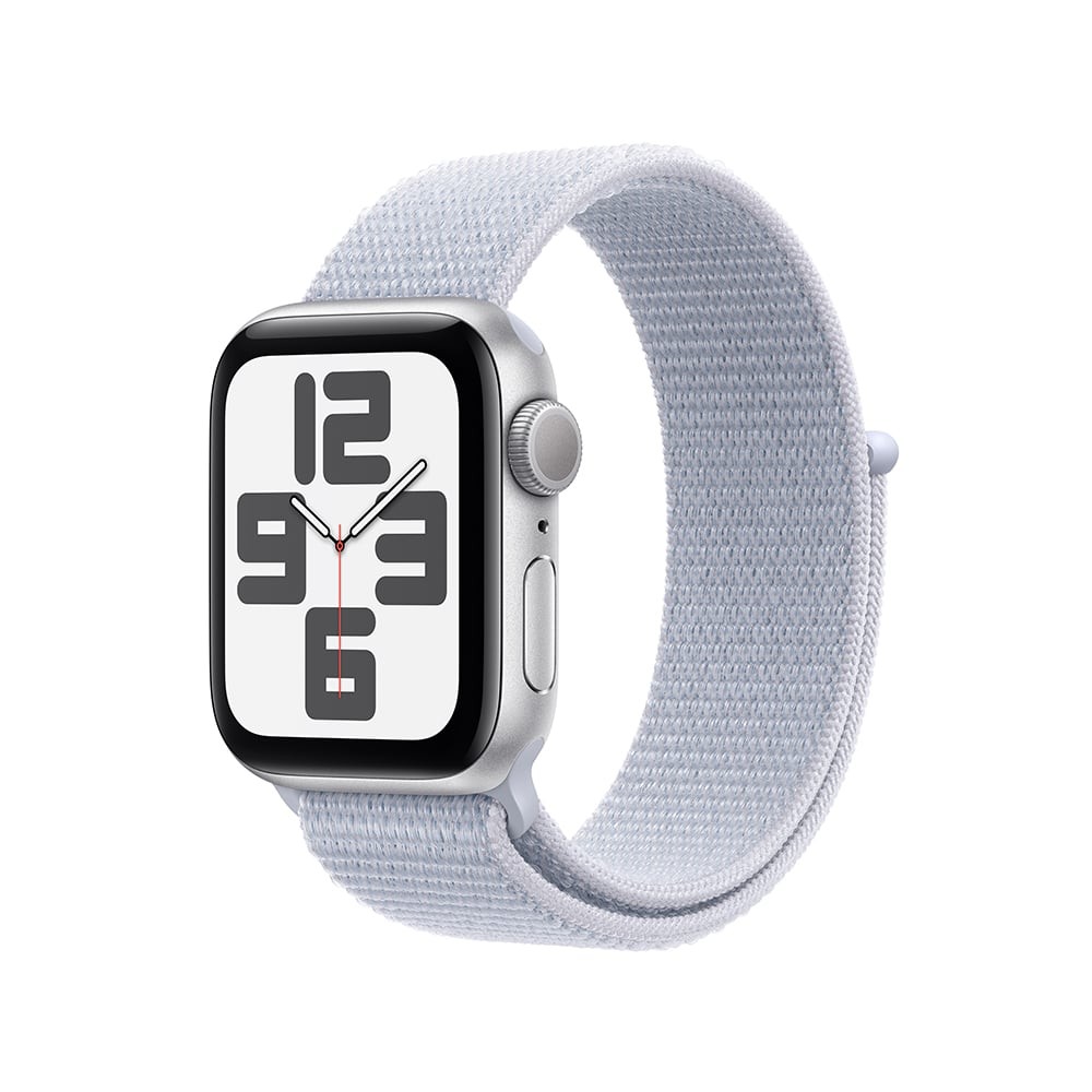 Apple Watch SE GPS 40mm Silver Aluminium Case with Blue Cloud Sport Loop (2024)