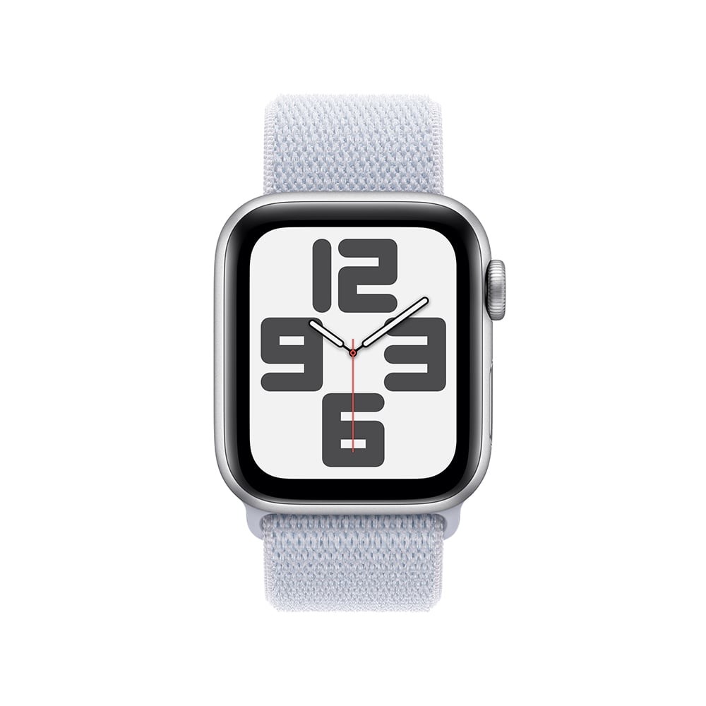Apple Watch SE GPS 40mm Silver Aluminium Case with Blue Cloud Sport Loop (2024)