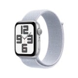 Apple Watch SE GPS 44mm Silver Aluminium Case with Blue Cloud Sport Loop (2024)