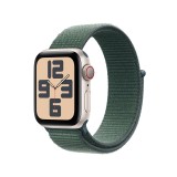 Apple Watch SE GPS + Cellular 40mm Starlight Aluminium Case with Lake Green Sport Loop (2024)