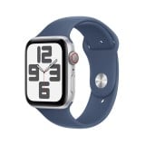 Apple Watch SE GPS + Cellular 44mm Silver Aluminium Case with Denim Sport Band - M/L (2024)