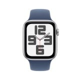 Apple Watch SE GPS + Cellular 44mm Silver Aluminium Case with Denim Sport Band - M/L (2024)