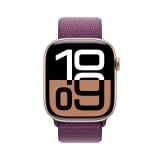 Apple Watch Series 10 GPS + Cellular 46mm Rose Gold Aluminium Case with Plum Sport Loop