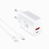 อะแดปเตอร์ QPLUS Wall Charger 1 USB-A / 1 USB-C 20W พร้อมสายชาร์จ USB-C to Lightning 1 เมตร