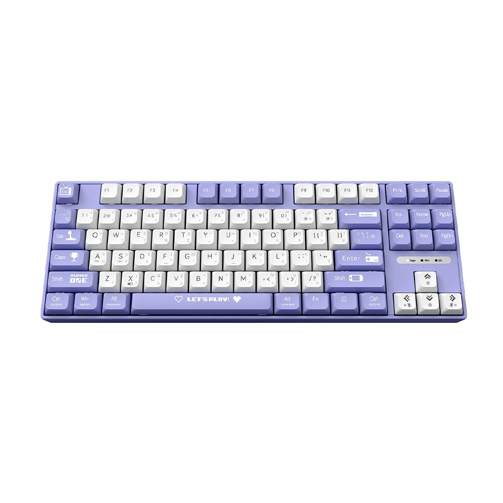 คีย์บอร์ดเกมมิ่ง AJAZZ AK870MC Lets Play Purple - Red Switch