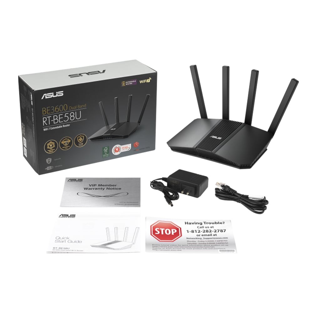 เราเตอร์ Asus Network RT-BE58U WiFi 7 AiMesh Extendable Router ...