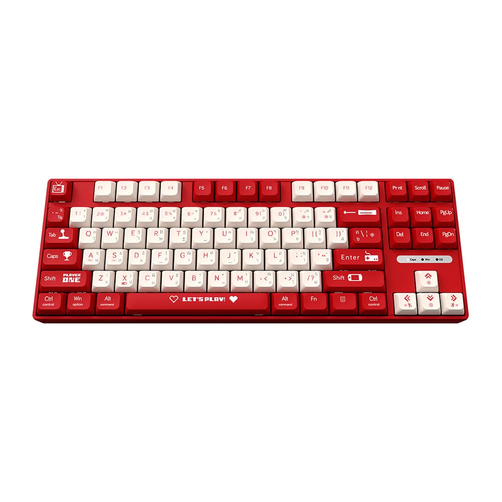 คีย์บอร์ดเกมมิ่ง AJAZZ AK870MC Lets Play Red - Red Switch