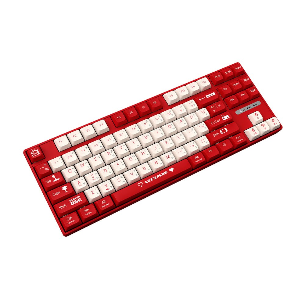 คีย์บอร์ดเกมมิ่ง AJAZZ AK870MC Lets Play Red - Red Switch