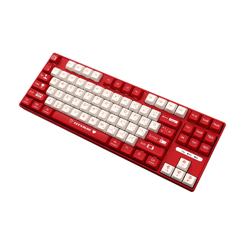 คีย์บอร์ดเกมมิ่ง AJAZZ AK870MC Lets Play Red - Red Switch