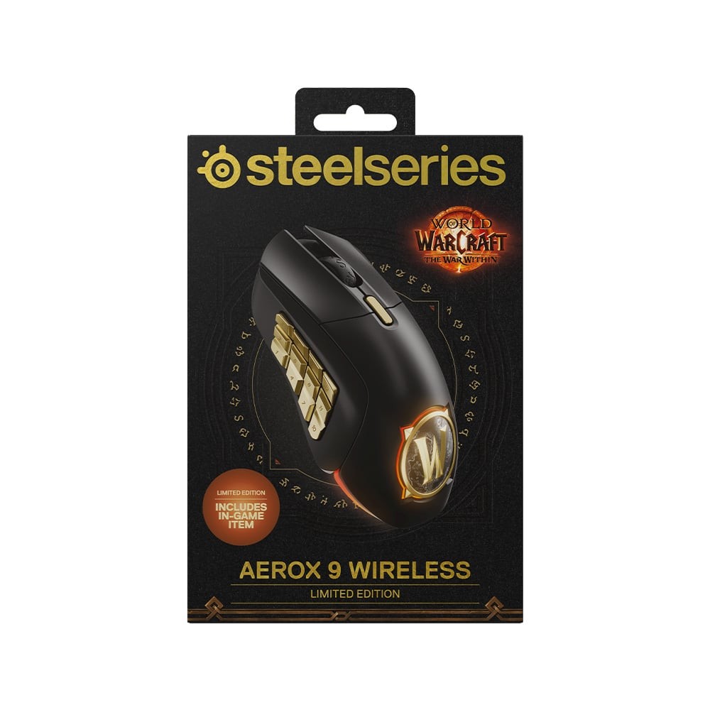 เมาส์เกมมิ่ง SteelSeries Aerox 9 Wireless Mouse World of Warcraft Black/Gold