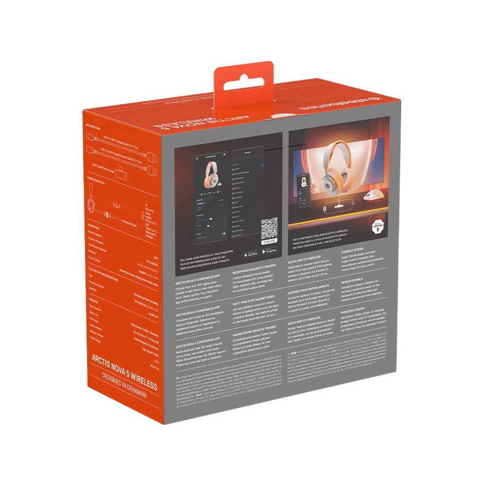 หูฟังเกมมิ่ง SteelSeries Arctis Nova 5 Wireless White