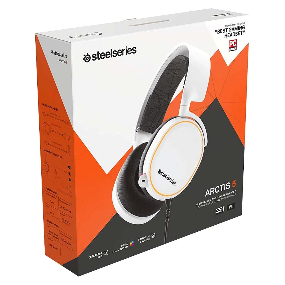 หูฟังเกมมิ่ง SteelSeries gaming Headset Arctis 5 White (2019 Edition)