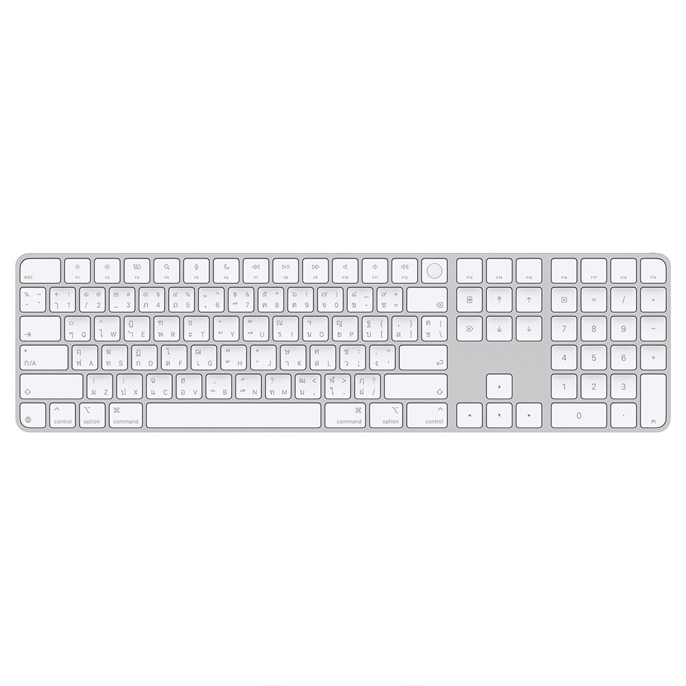 Apple Magic Keyboard with Touch ID and Numeric Keypad for Mac models with Apple silicon (USB-C) - Thai - White Keys