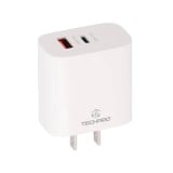 อะแดปเตอร์ TECHPRO Wall Charger 1 USB-A / 1 USB-C White