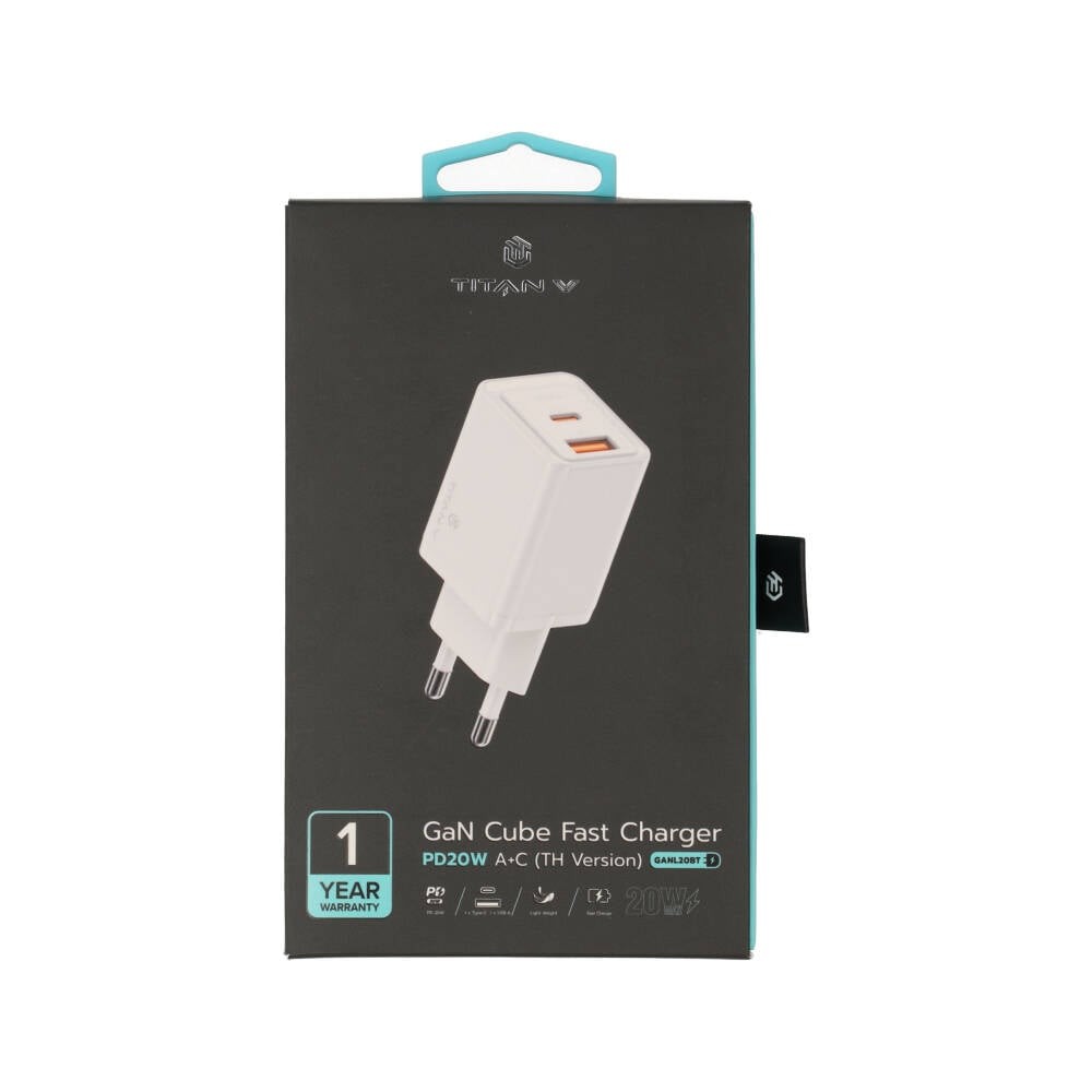 อะแดปเตอร์ TITANV Wall USB Charger 1 USB-A (QC3.0A) / 1 USB-C (PD20W) White (TI-WC01) (TISI)