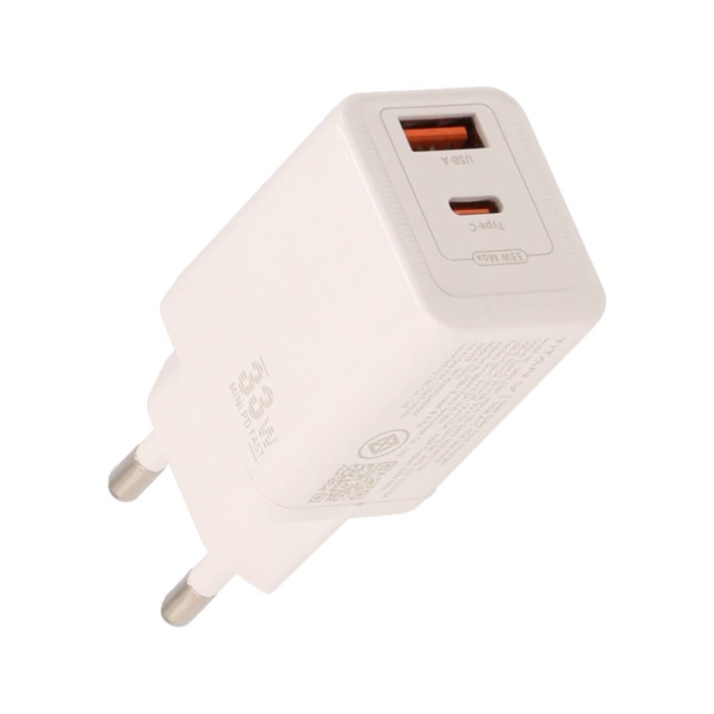 อะแดปเตอร์ TITANV Wall USB Charger 1 USB-A / 1 USB-C (PD33W) GaN White (TI-WC04) (TISI)