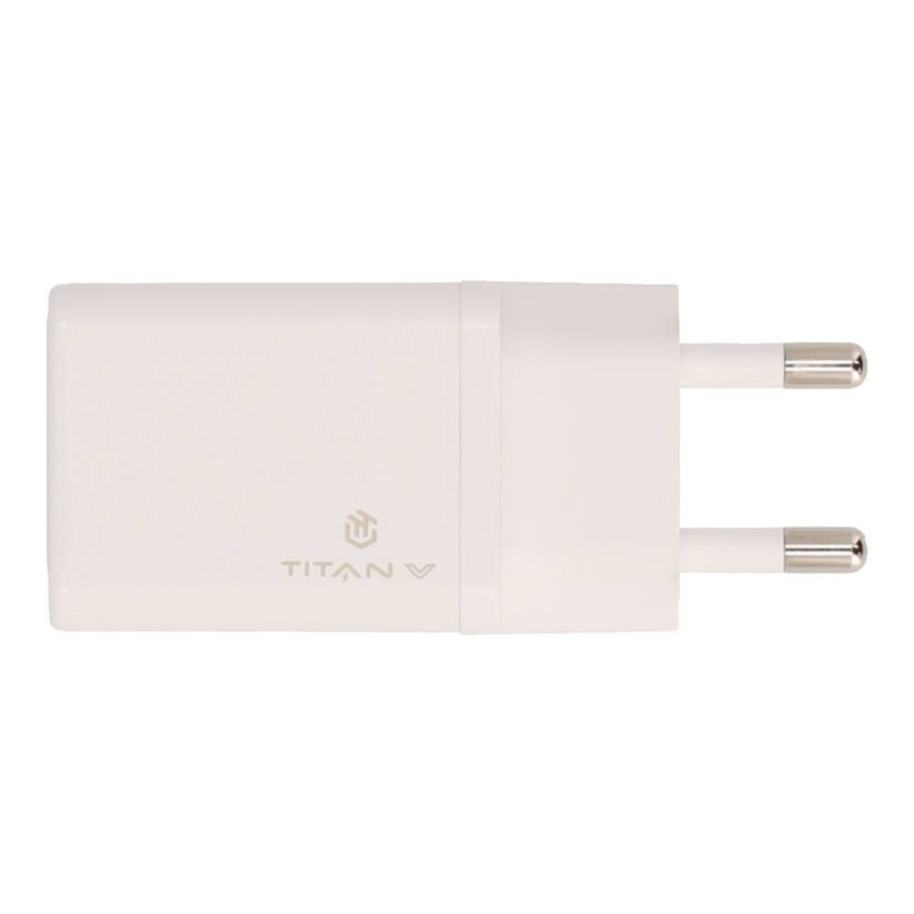 อะแดปเตอร์ TITANV Wall USB Charger 1 USB-A / 1 USB-C (PD33W) GaN White (TI-WC04) (TISI)