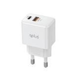 อะแดปเตอร์ QPLUS Wall USB Charger 1 USB-A (22.5W) / 1 USB-C (PD20W) White (V2006) (TISI)