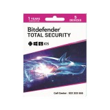 โปรแกรมแอนตี้ไวรัส Bitdefender Total Security 1 Year 5 Devices (POSA)