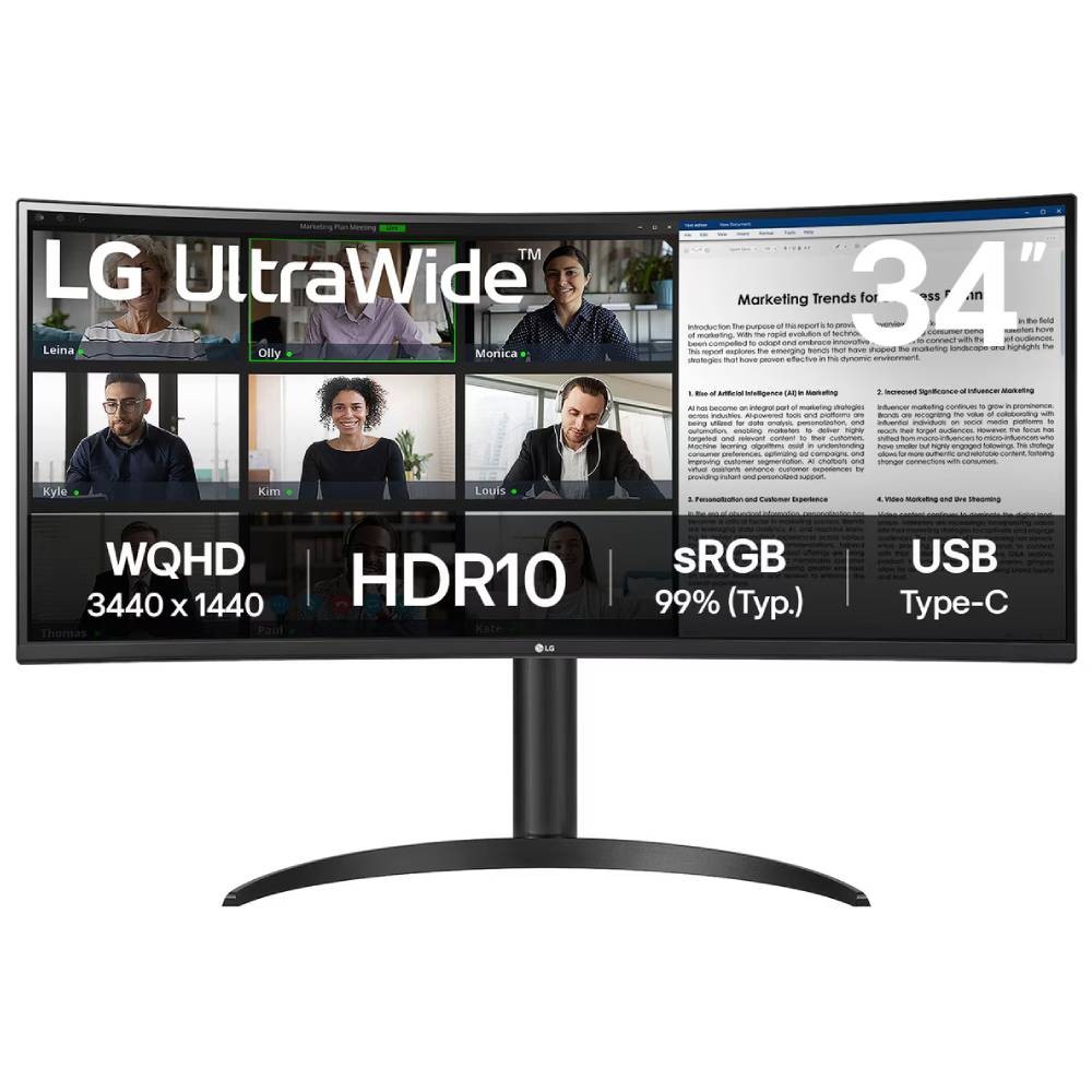 จอมอนิเตอร์ LG 34WR50QK-B (VA 2K 100Hz Curved)