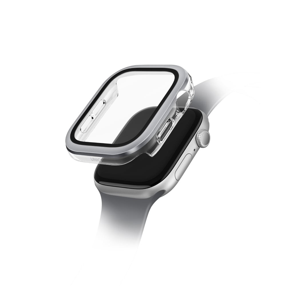 Uniq เคส Apple Watch Series 10 (46mm) Voute Tempered Glass Screen - Silver
