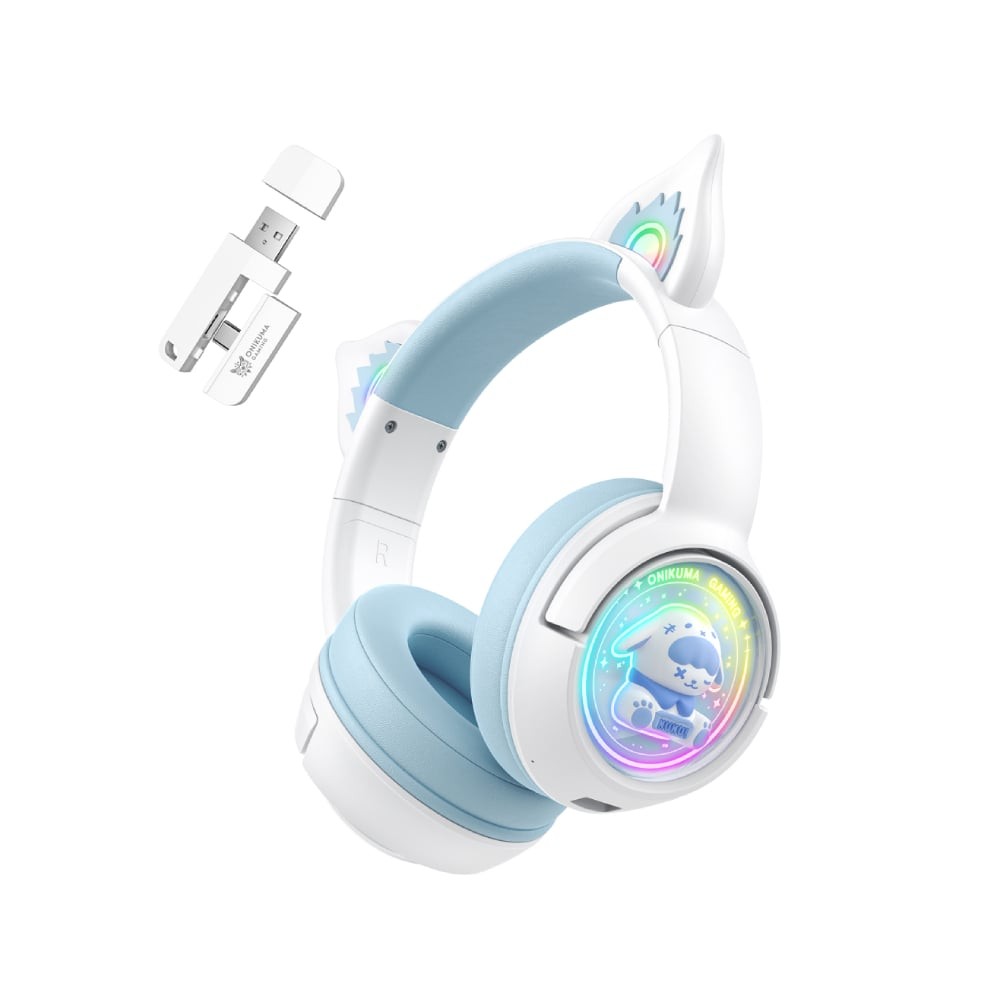 หูฟังเกมมิ่ง Onikuma KUKU Rabbit Tri-Mode White/Blue