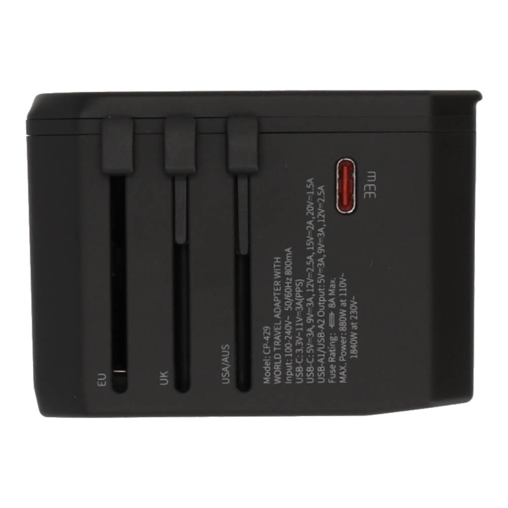 หัวแปลงปลั๊กไฟ Mcdodo Universal Travel Adapter (UK/US/EU/AU) 33W 1C+2A+1AC