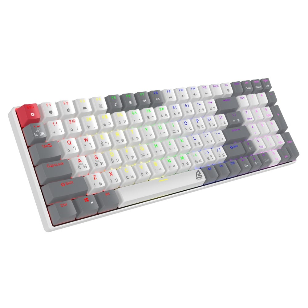 คีย์บอร์ดเกมมิ่ง SIGNO E-Sport Mechanical MOBILUS KB-723 White - Brown Switch