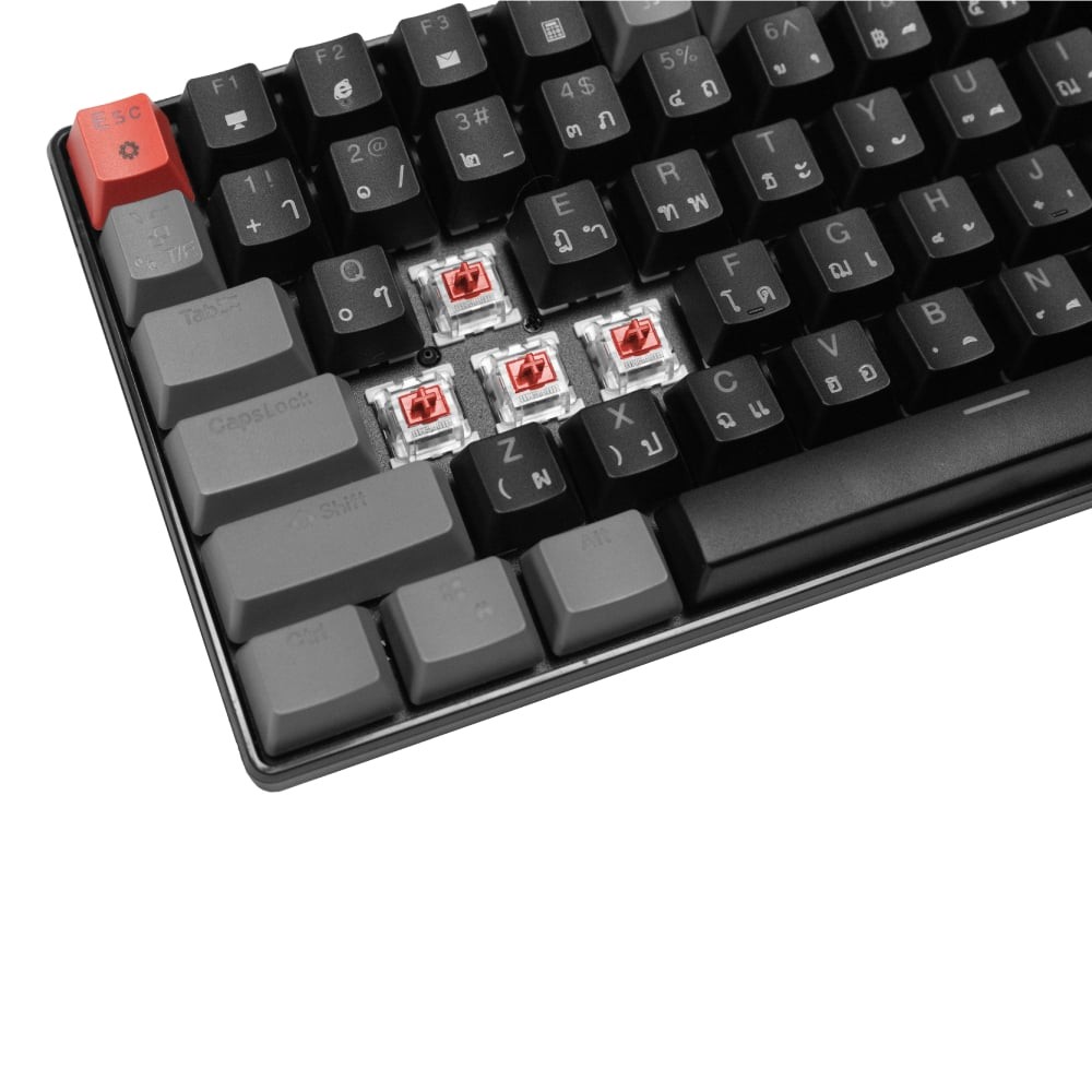 คีย์บอร์ดเกมมิ่ง SIGNO E-Sport Mechanical MOBILUS KB-723 Black - Red Switch