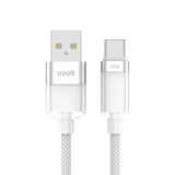 สายชาร์จ UVOLT USB-A to USB-C DATA Cable 18W 1.2M White