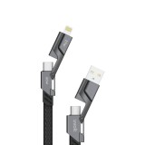 สายชาร์จ UVOLT 4-in-1 Multifunctional Cable 60W Fast Charge & Data Sync 1.5M Black (UV4In1-01BK)
