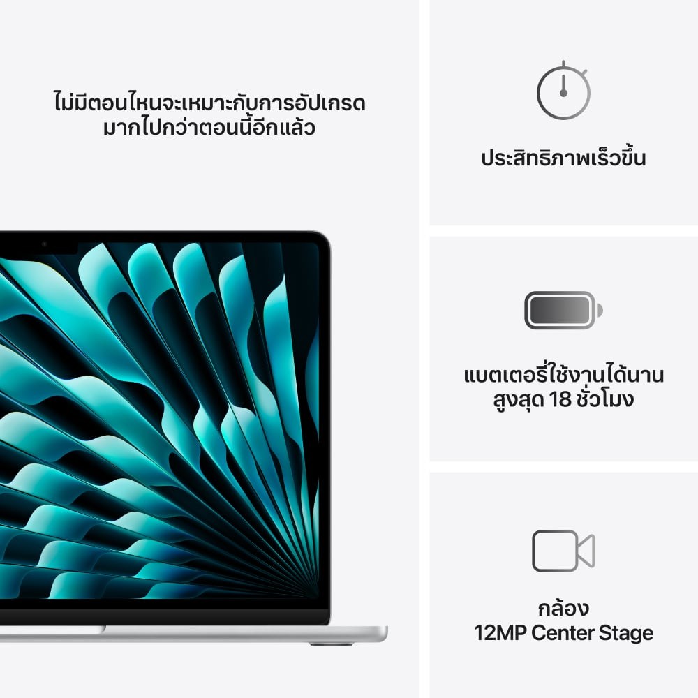 MacBook Air 13 : M4 chip 10C CPU/8C GPU/16GB/256GB Silver-2025 (Eng-Keyboard)