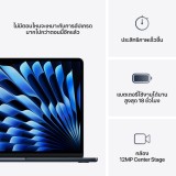 MacBook Air 13 : M4 chip 10C CPU/8C GPU/16GB/256GB Midnight-2025 (Eng-Keyboard)