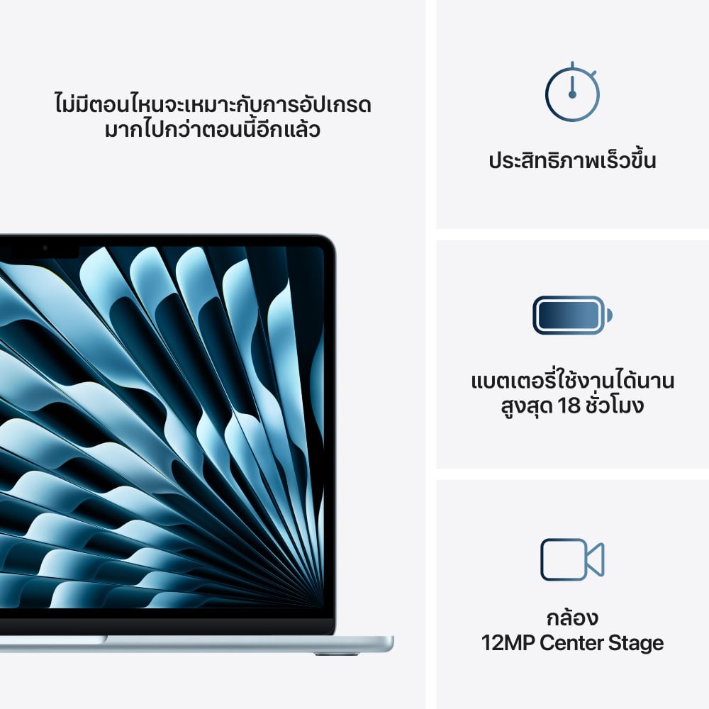 MacBook Air 13 : M4 chip 10C CPU/8C GPU/16GB/256GB Sky Blue-2025 (Eng-Keyboard)