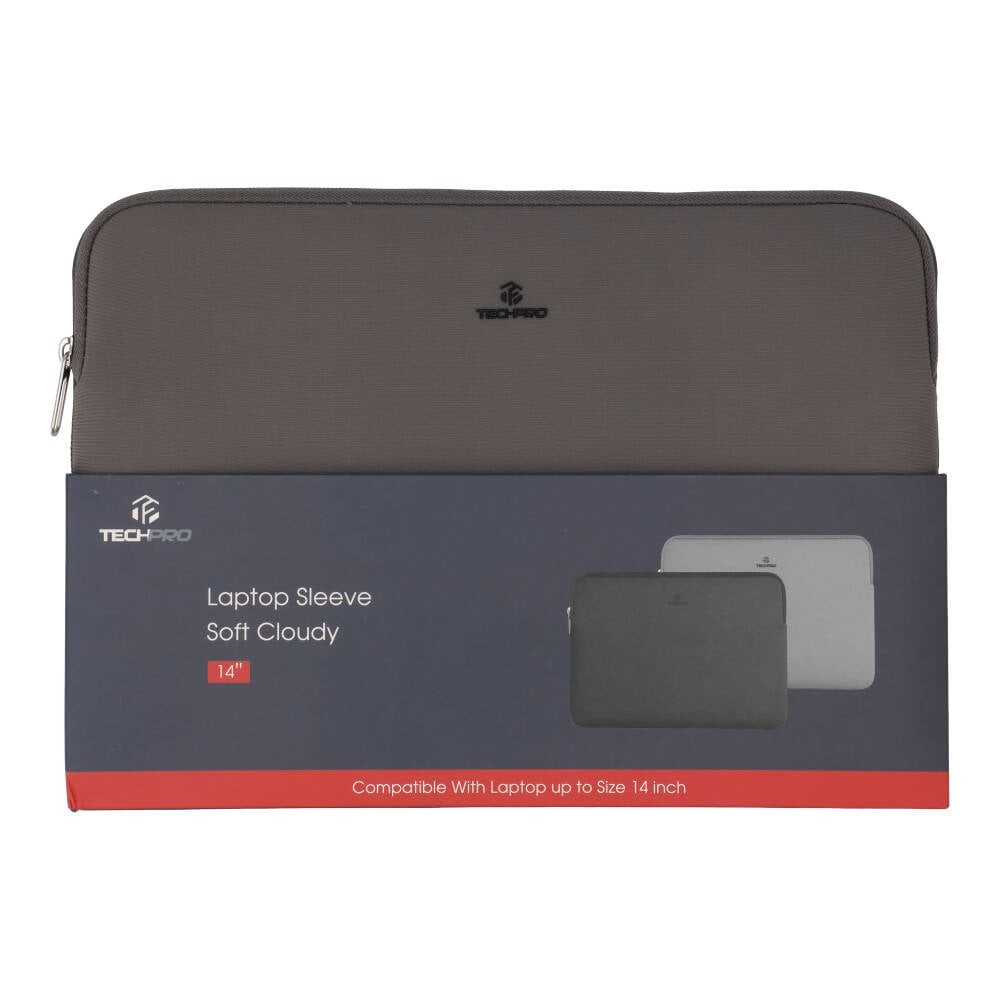 กระเป๋าโน๊ตบุ๊ค TECHPRO Sleeve 14 inch Soft Cloudy Titanium Grey