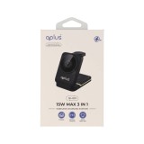 ที่ชาร์จไร้สาย QPLUS 15W Max 3in1 Wireless Charger QI-001 Black