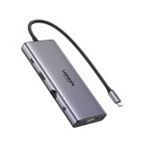 Ugreen 11-in-1 USB-Cx2 USB-C 3.2+USB-A 3.2+USB-A 3.0+HDMI(4K@60Hz)+VGA+RJ45 Gigabit (45520) Gray