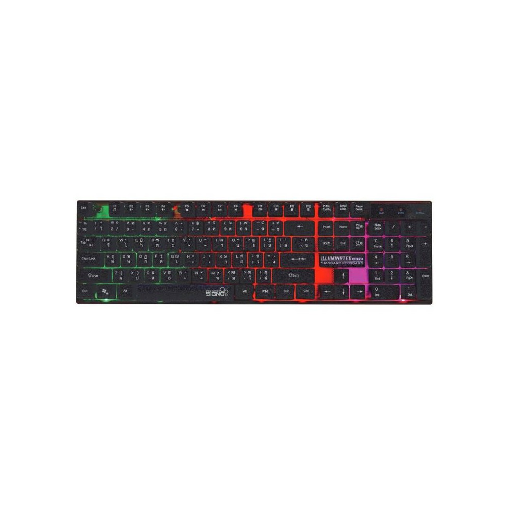 คีย์บอร์ดเกมมิ่ง Signo Gaming Keyboard Standard Illuminated KB-712 Black