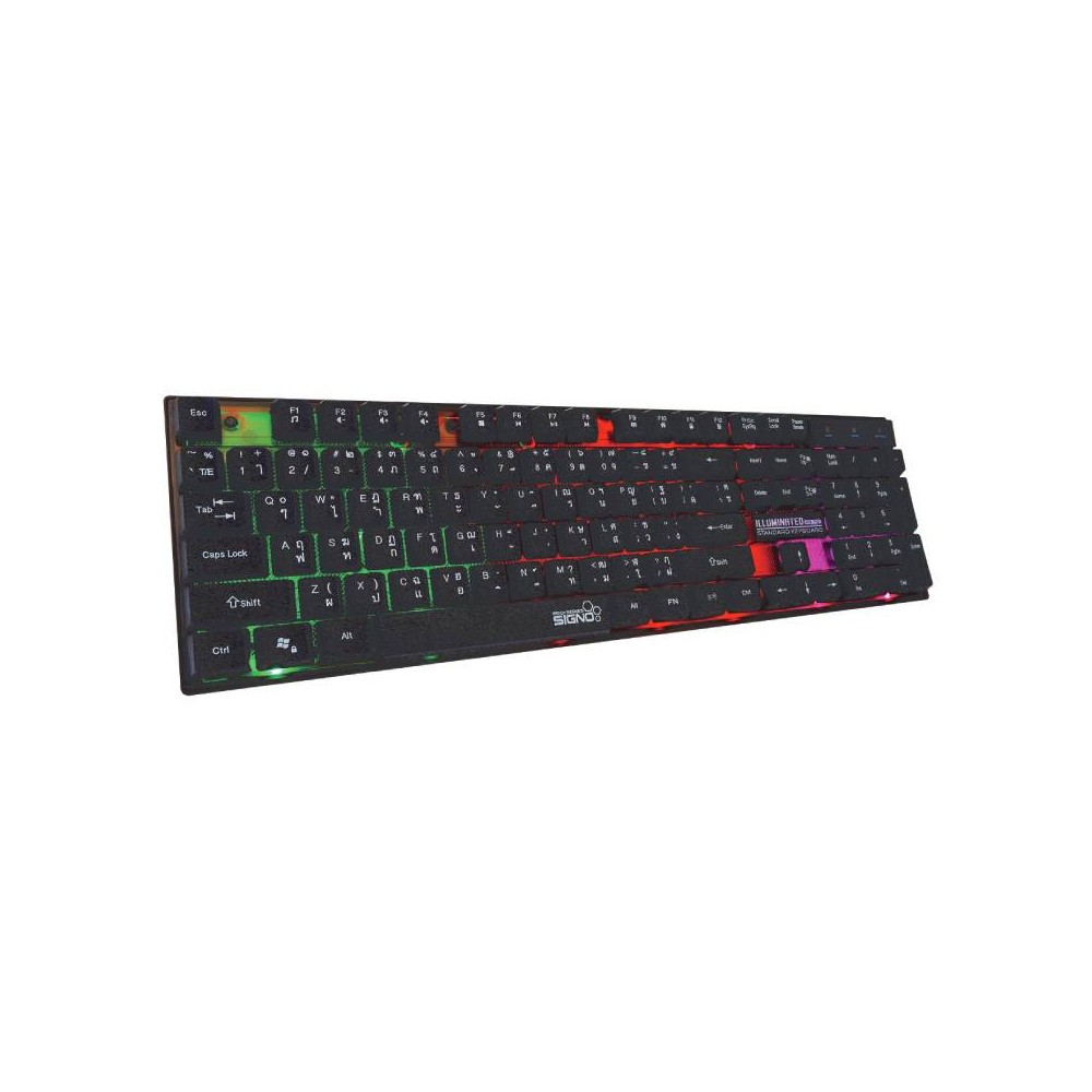 คีย์บอร์ดเกมมิ่ง Signo Gaming Keyboard Standard Illuminated KB-712 Black