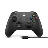 จอยคอนโทรลเลอร์ Microsoft Xbox Controller + USB-C Cable Black V2