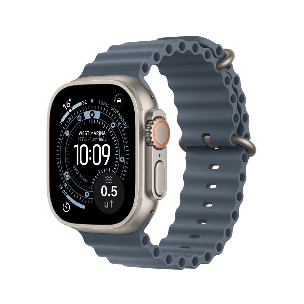 Apple Watch Ultra 3 GPS + Cellular 49mm Natural Titanium Case with Anchor Blue Ocean Band