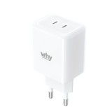 อะแดปเตอร์ WHY Pixel Wall USB Charger 2 USB-C (PD45W) White (WC-3352)
